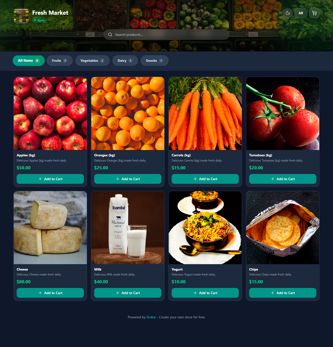 Ordra Market Example