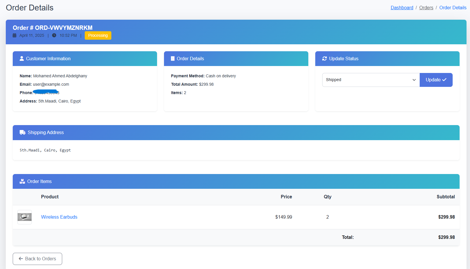 Settings Panel